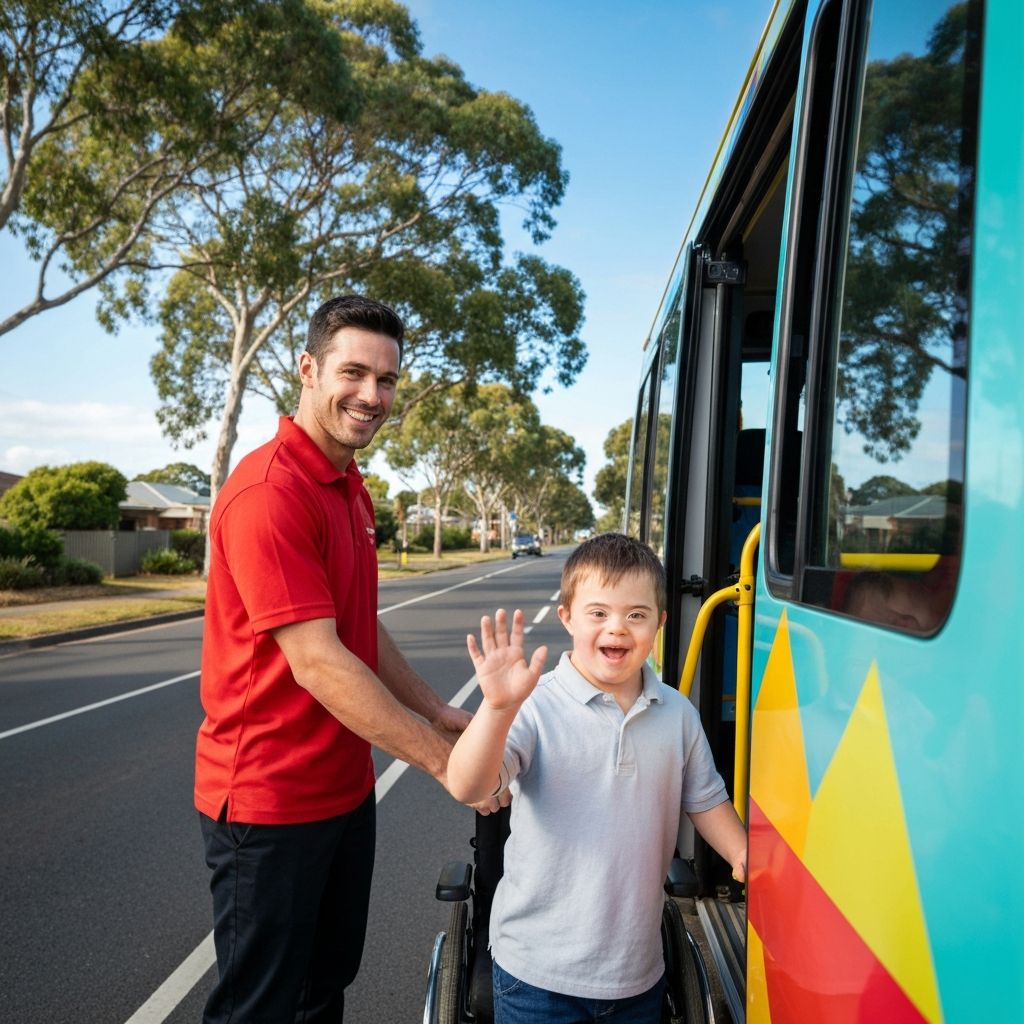 Accessible transport service helping a child